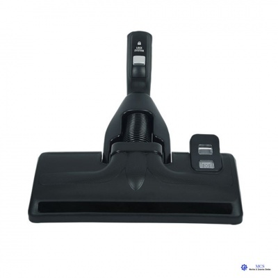 Cabeça preta de aspirador de pó com botão de bloqueio 'LOCK SYSTEM'