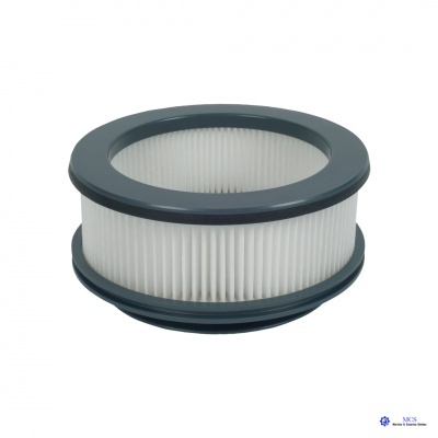 Filtro redondo para aspirador com estrutura cinzenta e material branco