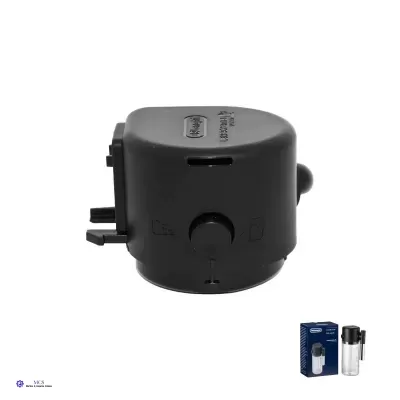 Dispensador automático de sabonete ou álcool gel preto com embalagem azul