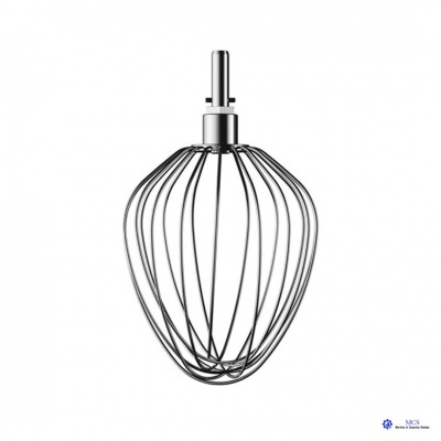 Batedor de arame metálico prateado