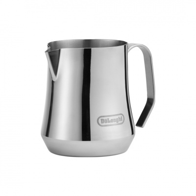 Jarra de leite DeLonghi em metal inoxidável prateado