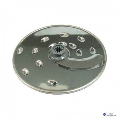 Disco metálico para ralar alimentos com suporte plástico cinzento