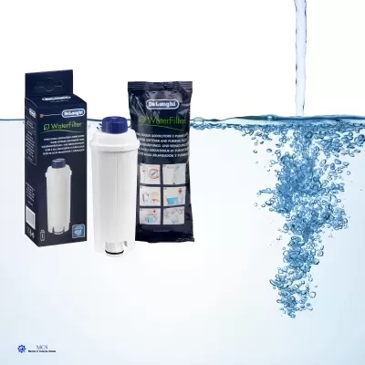Filtro de água De'Longhi WaterFilter com embalagem e caixa, fundo de água e bolhas