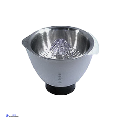 Espremedor de citrinos em aço inox e base preta