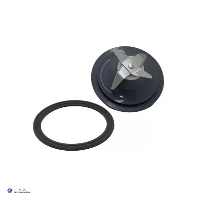 Lâmina metálica com base preta e anel de borracha preto