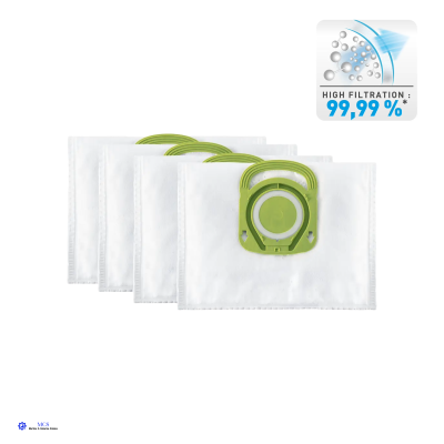 Sacos de aspiração brancos com válvula verde e selo de alta filtração 99,99%