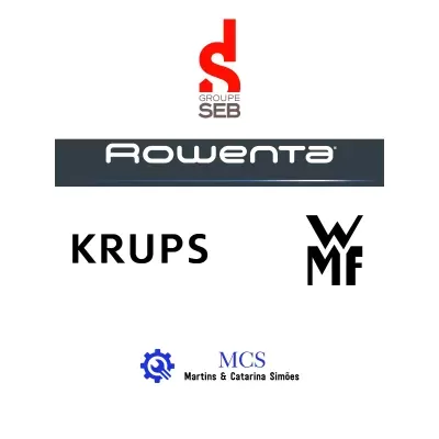 Logótipos de marcas Groupe SEB, Rowenta, Krups, WMF e MCS Martins & Catarina Simões