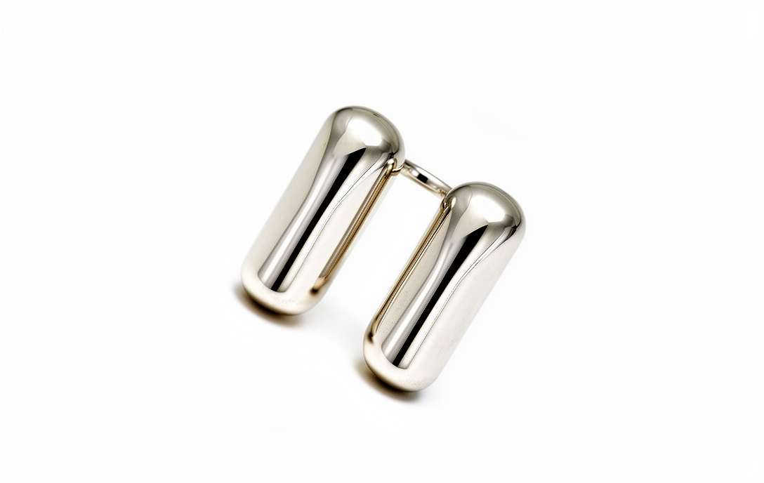 Punhos de camisa metálicos prateados