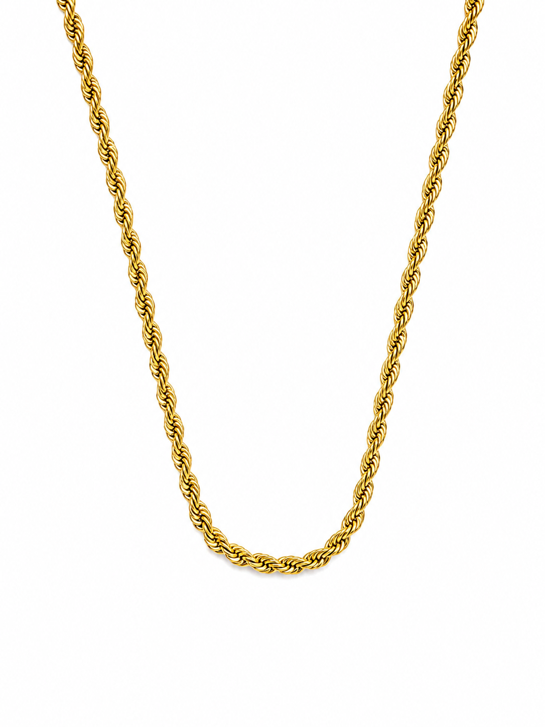 Colar dourado com corrente de elos torcidos