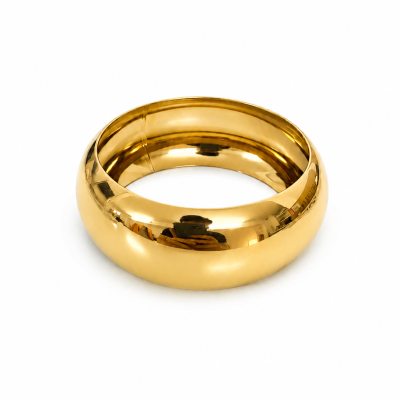 Pulseira dourada larga brilhante