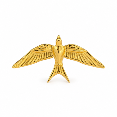 Pássaro dourado decorativo com asas abertas