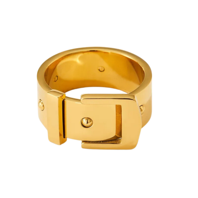 anel dourado fivela de cinto metal polido