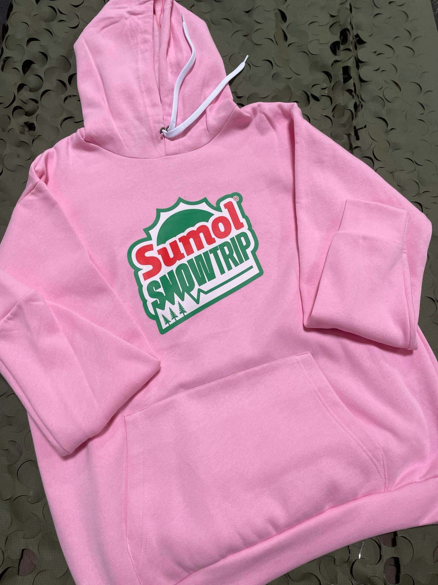 Sweatshirt rosa com capuz e bolso com logótipo Sumol SNOWTRIP