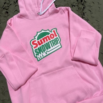 Sweatshirt rosa com capuz e bolso com logótipo Sumol SNOWTRIP