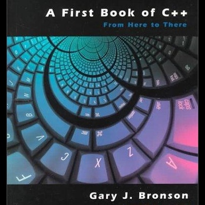 Capa do livro A First Book of C++ com teclado em espiral azul e roxo