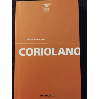 Capa de livro laranja com título CORIOLANO e outros textos