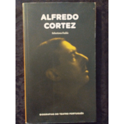 Capa de livro preta com rosto ilustrado e texto ALFREDO CORTEZ