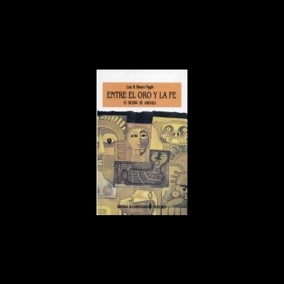 Capa do livro entre o ouro e a fé com arte indígena