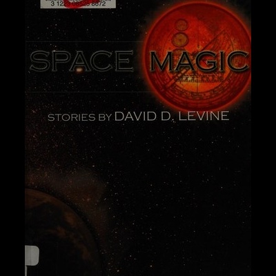 Capa de livro com título SPACE MAGIC e ilustração de planeta vermelho