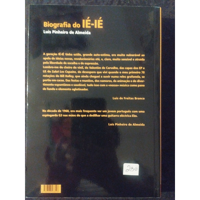 Capa traseira de livro Biografia do IÉ-IÉ com texto e etiqueta 236