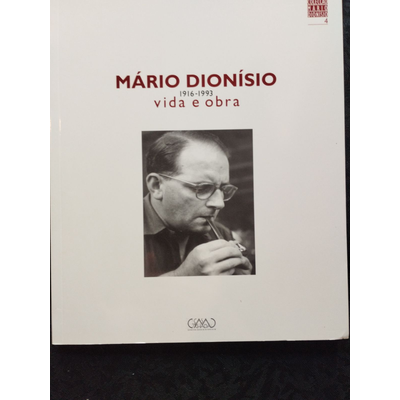 Capa de livro com fotografia a preto e branco e texto sobre Mário Dionísio