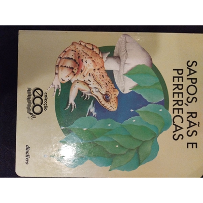 Capa de livro com sapo, cogumelo e plantas verdes, título SAPOS, RÁS E PERÉRECAS