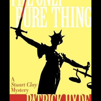 Capa de livro com título THE ONLY PURE THING e figura de estátua segurando espada e balança