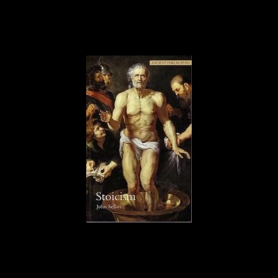Capa do livro Stoicism com pintura de homem idoso nu e homens ao redor