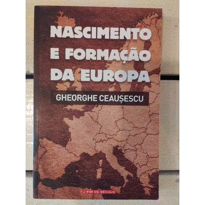 Livro Nascimento e Formação da Europa com capa castanha e mapa da Europa