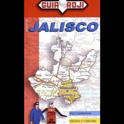 Mapa de Jalisco com a cidade de Guadalajara destacada, capa vermelha com textos GUÍA ROJI e número 13.