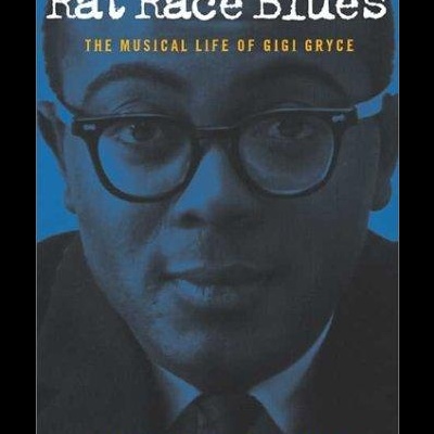 Capa de livro com rosto de homem e texto Rat Race Blues