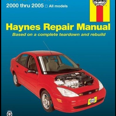 Capa de manual Haynes Ford Focus 2000-2005 com carro vermelho
