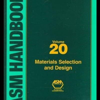 Capa de livro ASM Handbook volume 20 em verde com texto amarelo