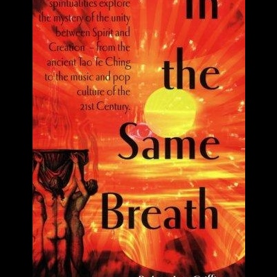 Capa de livro laranja com figuras humanas e sol, título In the Same Breath.