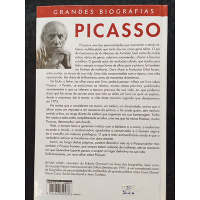 Livro Grandes Biografias Picasso com texto de apresentação na contra-capa