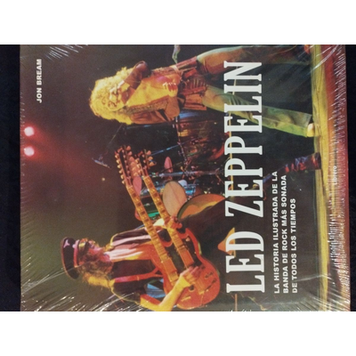 capa de livro com foto de músicos em palco e texto LED ZEPPELIN