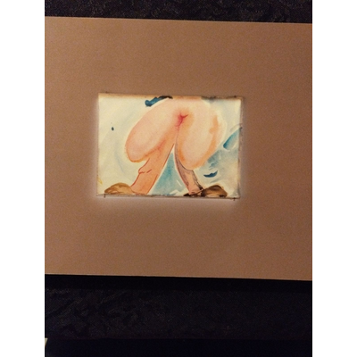 Pequena pintura em aquarela de corpo humano com cores suaves