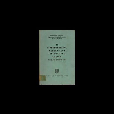 Livro azul claro com título 16 HIPPOROPTIONAL MATRICES AND INPUT-OUTPUT CHANGE e selo da Cambridge University Press