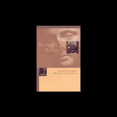 Capa de livro ROMAN WOMEN com imagem de escultura clássica e texto do editor