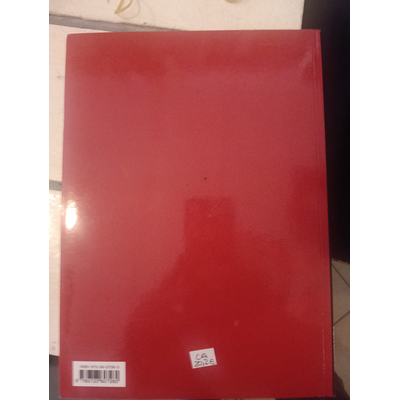 Livro capa rígida vermelha com etiqueta CA 2023E e código de barras