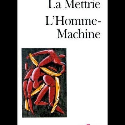 Capa de livro La Mettrie LHomme-Machine com ilustração abstrata colorida