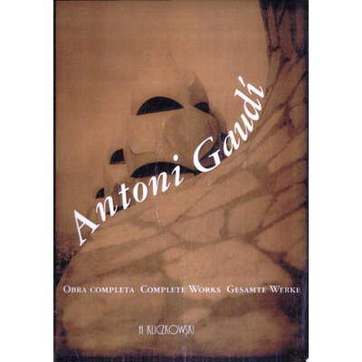Capa de livro com imagem abstrata e texto Antoni Gaudi