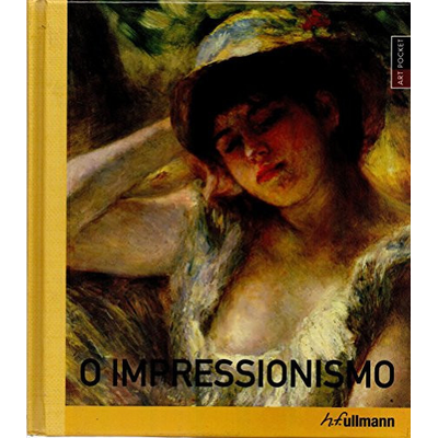 Capa de livro sobre impressionismo com pintura de mulher e texto em português.