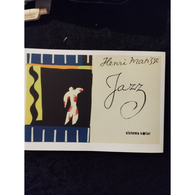 Capa de livro com design abstrato e texto Henri Matisse Jazz sistema solar