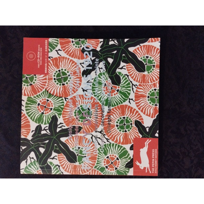Papel de presentes com padrão floral colorido e embalagem vermelha