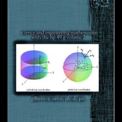 Capa de livro azul com gráficos coloridos de coordenadas cilíndricas e esféricas