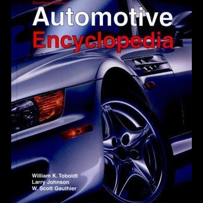 Capa de livro Automotive Encyclopedia com imagem de carro desportivo branco