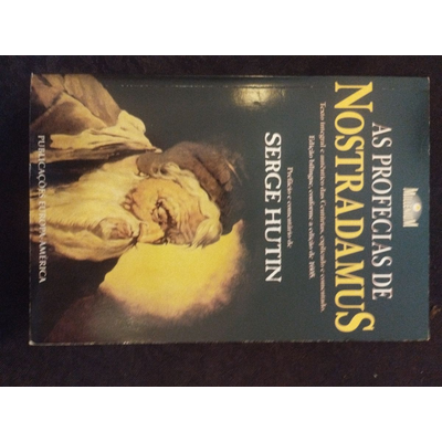 Capa de livro As Profecias de Nostradamus com ilustração de homem idoso