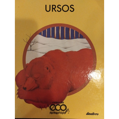 Capa de livro amarela com urso castanho e texto URSOS