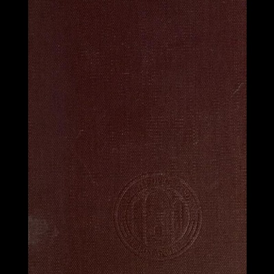 Capa castanha escura com brasão embutido no centro